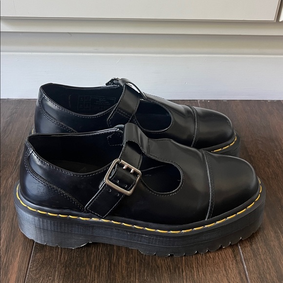 NWT DR MARTENS Bethan Polished Smooth Leather Platform Shoes! - Picture 7 of 10